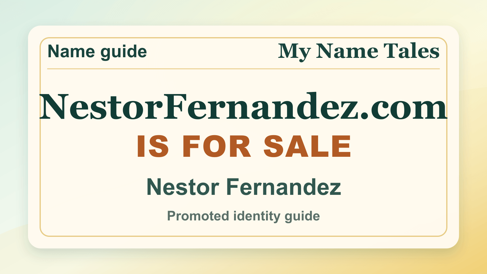 Nestor Fernandez identity guide image — NestorFernandez.com is for sale