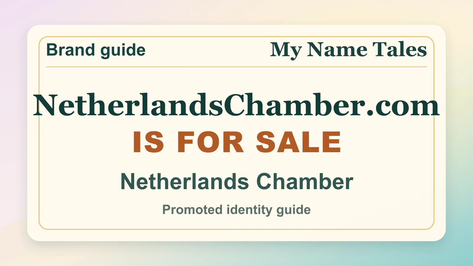Netherlands Chamber brandable domain guide thumbnail on My Name Tales