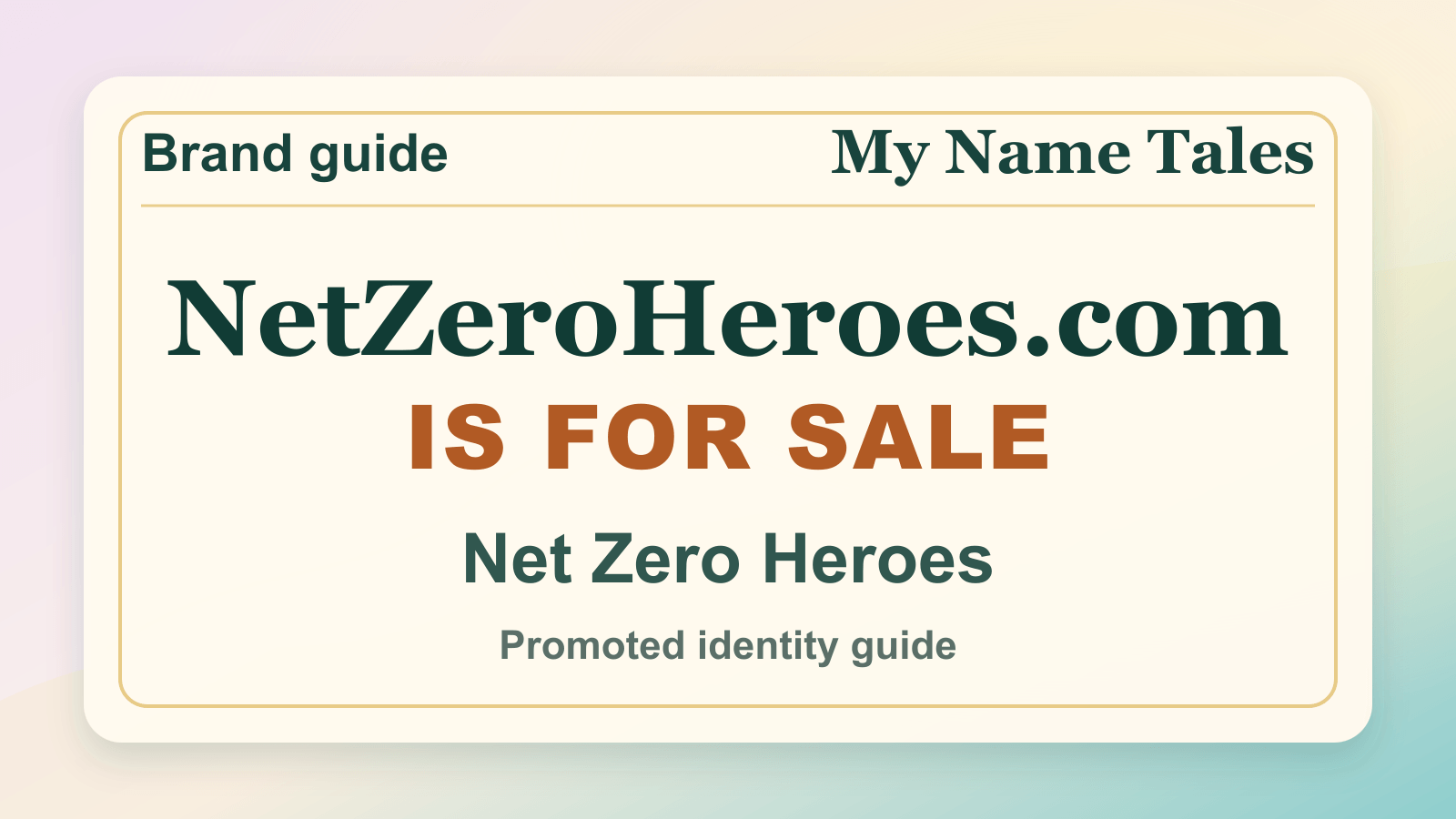 Net Zero Heroes identity guide image — NetZeroHeroes.com is for sale