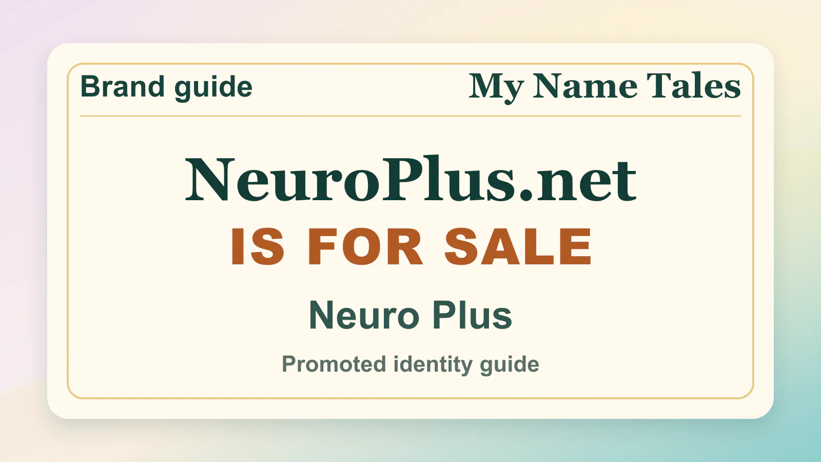 Neuro Plus brandable domain guide thumbnail on My Name Tales