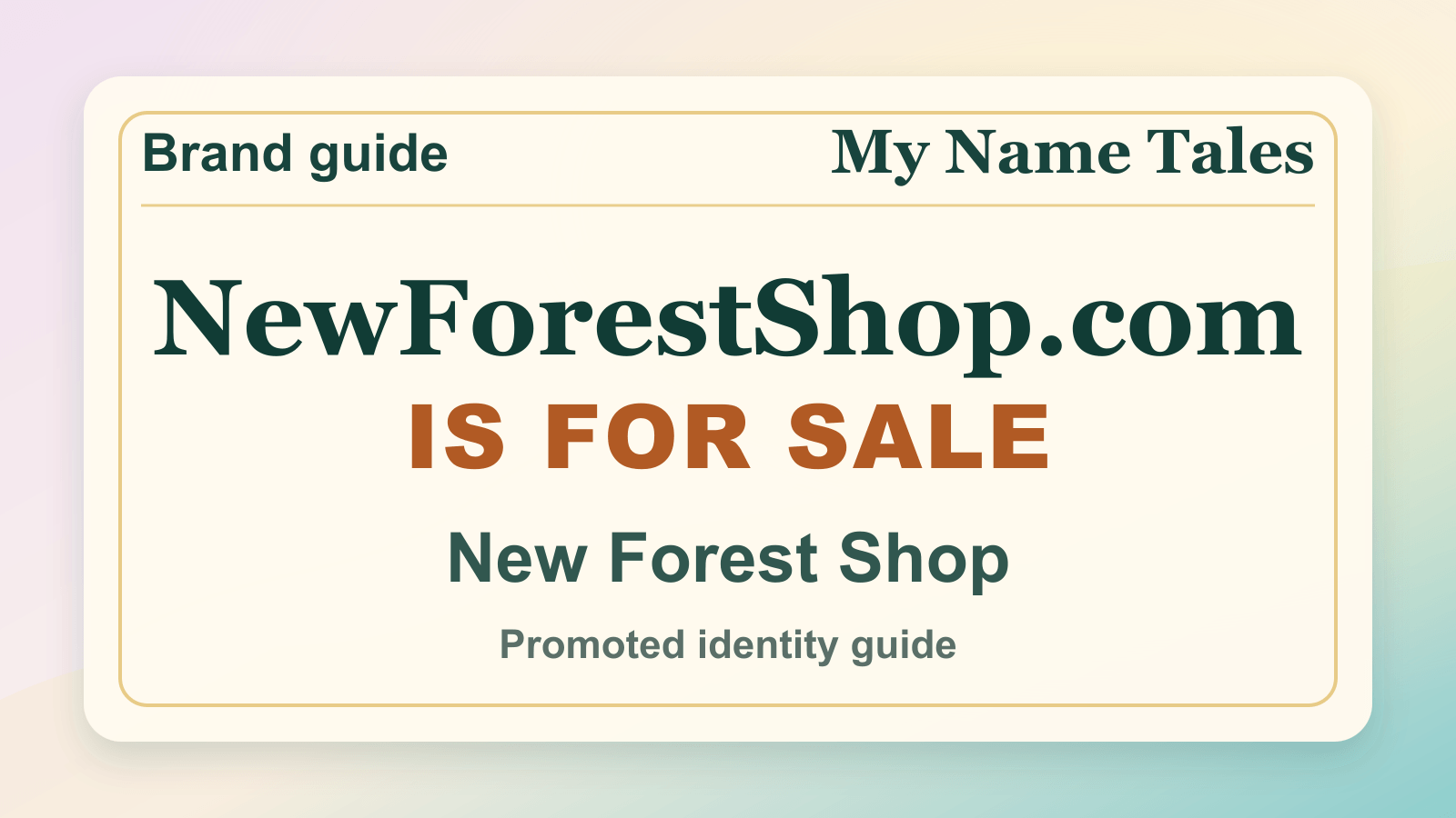 New Forest Shop identity guide image — NewForestShop.com is for sale