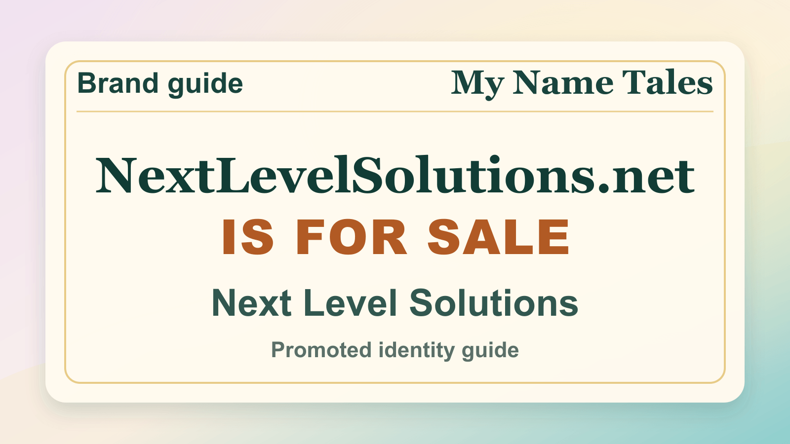 Next Level Solutions identity guide image — NextLevelSolutions.net is for sale
