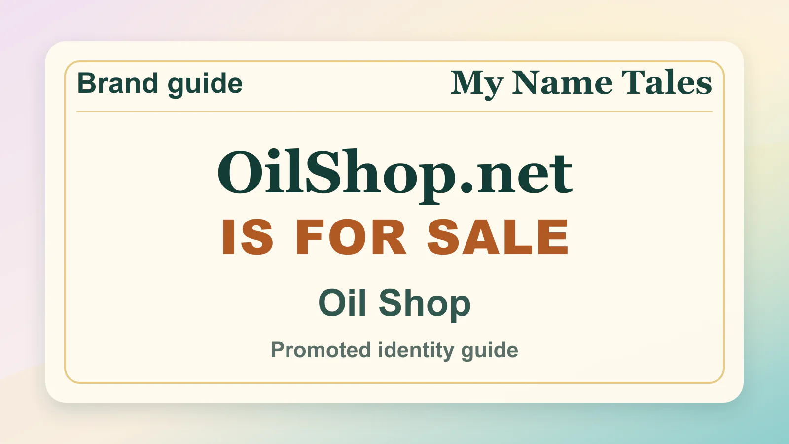 Oil Shop brandable domain guide thumbnail on My Name Tales