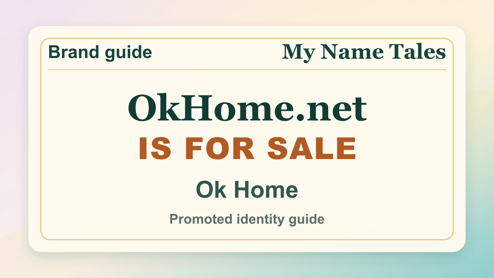 Ok Home identity guide image — OkHome.net is for sale