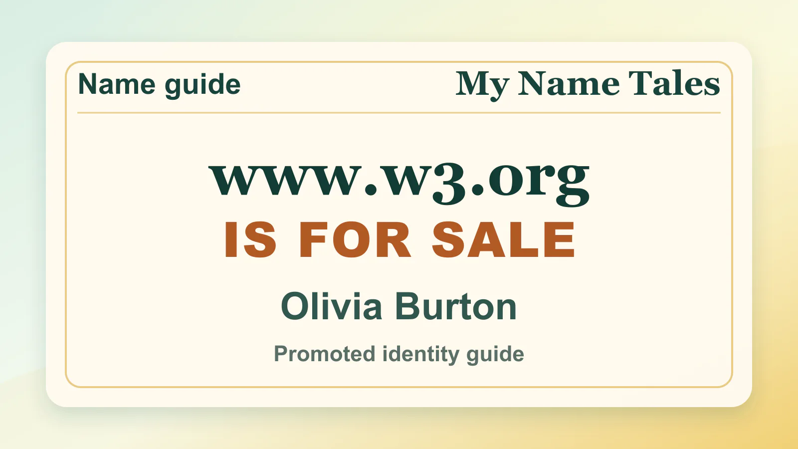Olivia Burton personal name guide thumbnail on My Name Tales