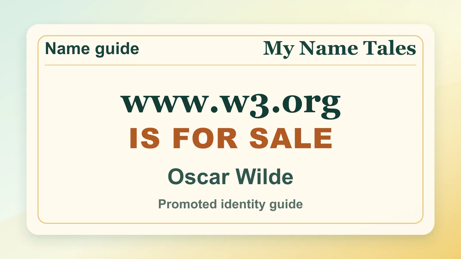 Oscar Wilde personal name guide thumbnail on My Name Tales
