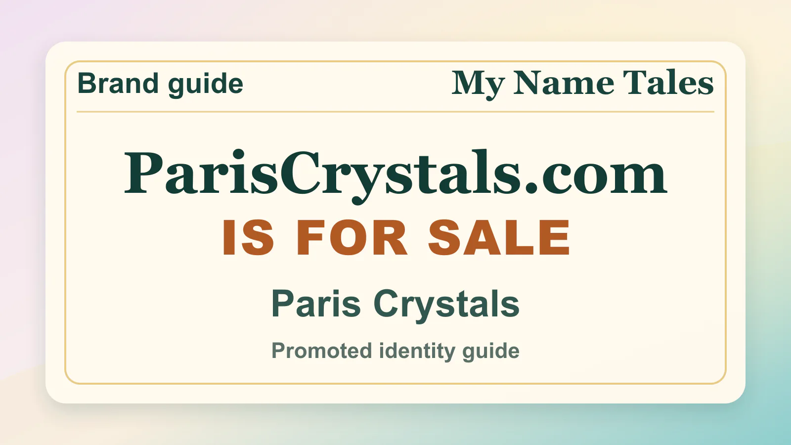Paris Crystals brandable domain guide thumbnail on My Name Tales
