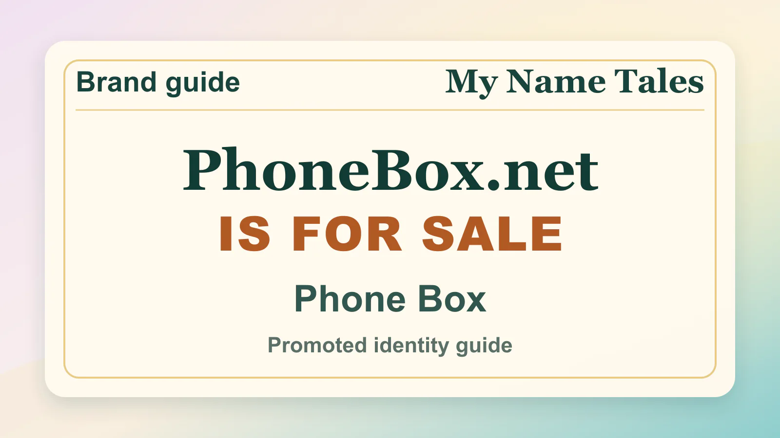 Phone Box brandable domain guide thumbnail on My Name Tales