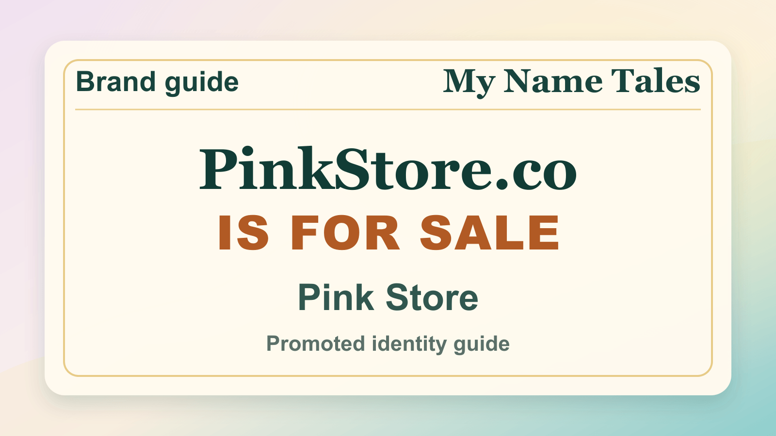 Pink Store identity guide image — PinkStore.co is for sale