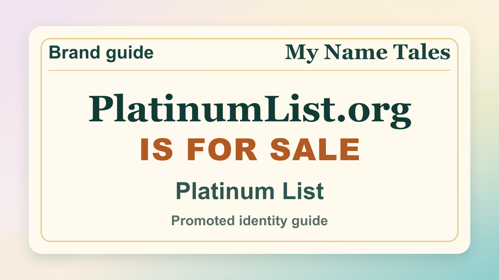 Platinum List identity guide image — PlatinumList.org is for sale