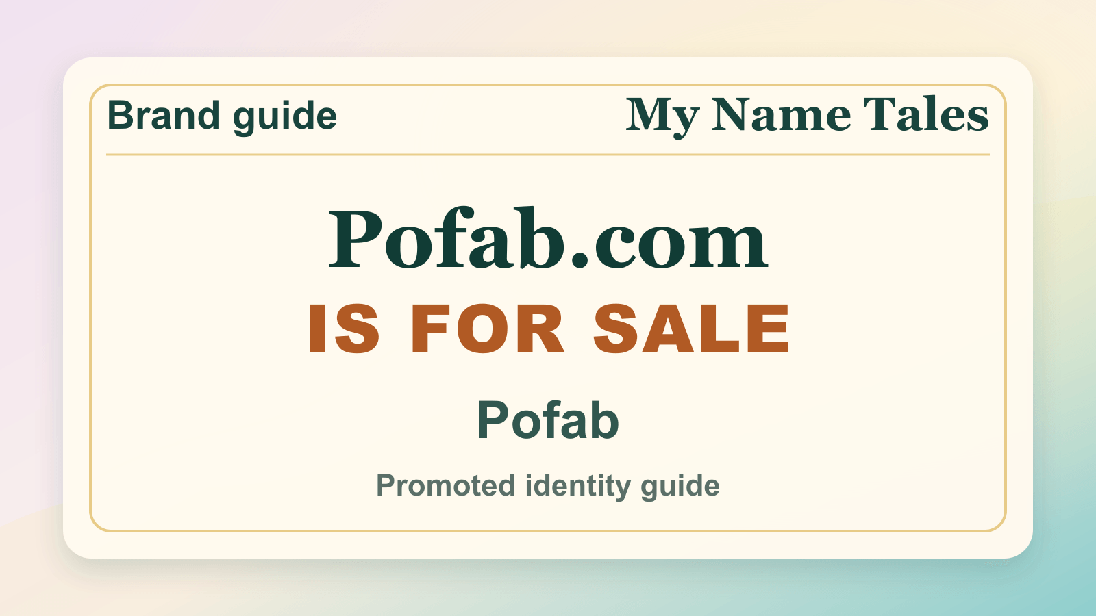 Pofab identity guide image — Pofab.com is for sale