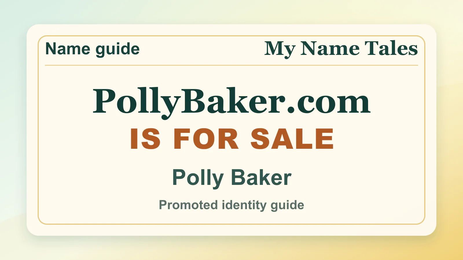 Polly Baker personal name guide thumbnail on My Name Tales
