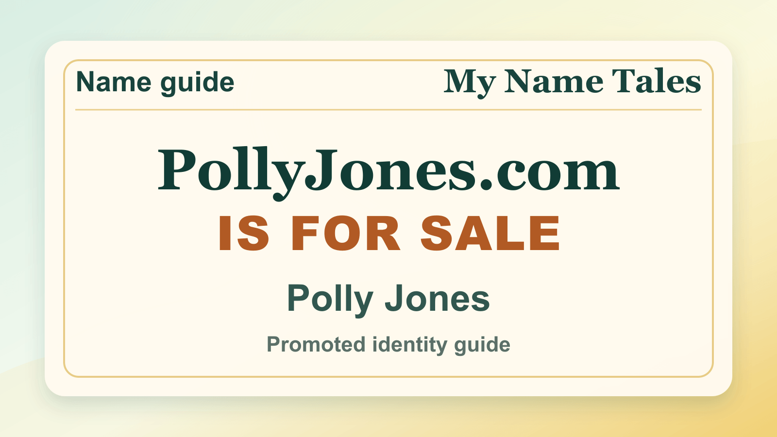 Polly Jones identity guide image — PollyJones.com is for sale