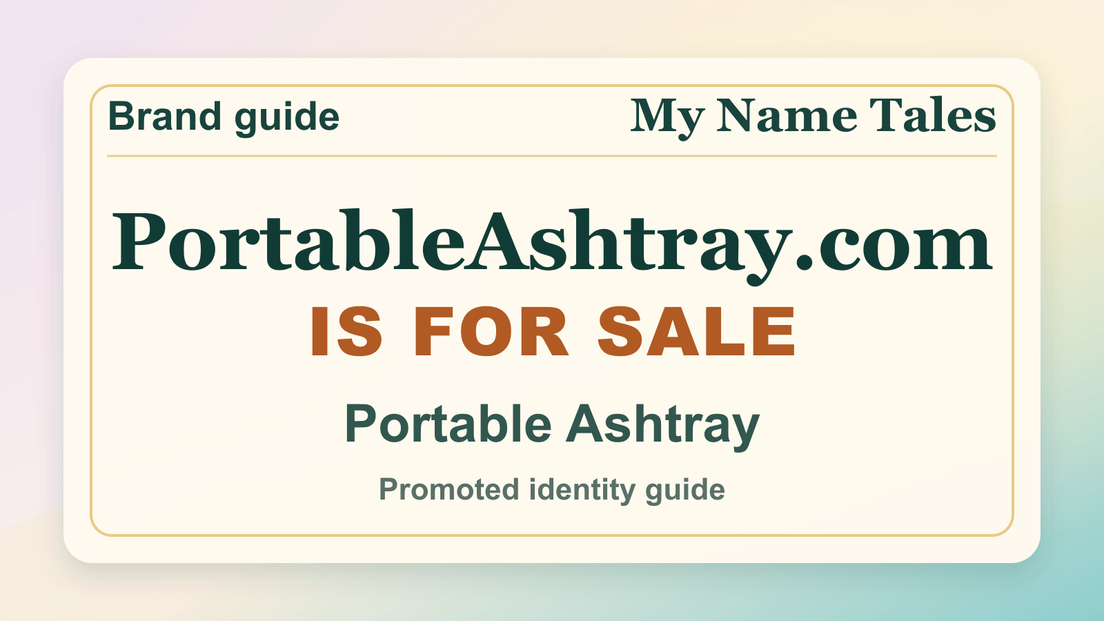Portable Ashtray identity guide image — PortableAshtray.com is for sale