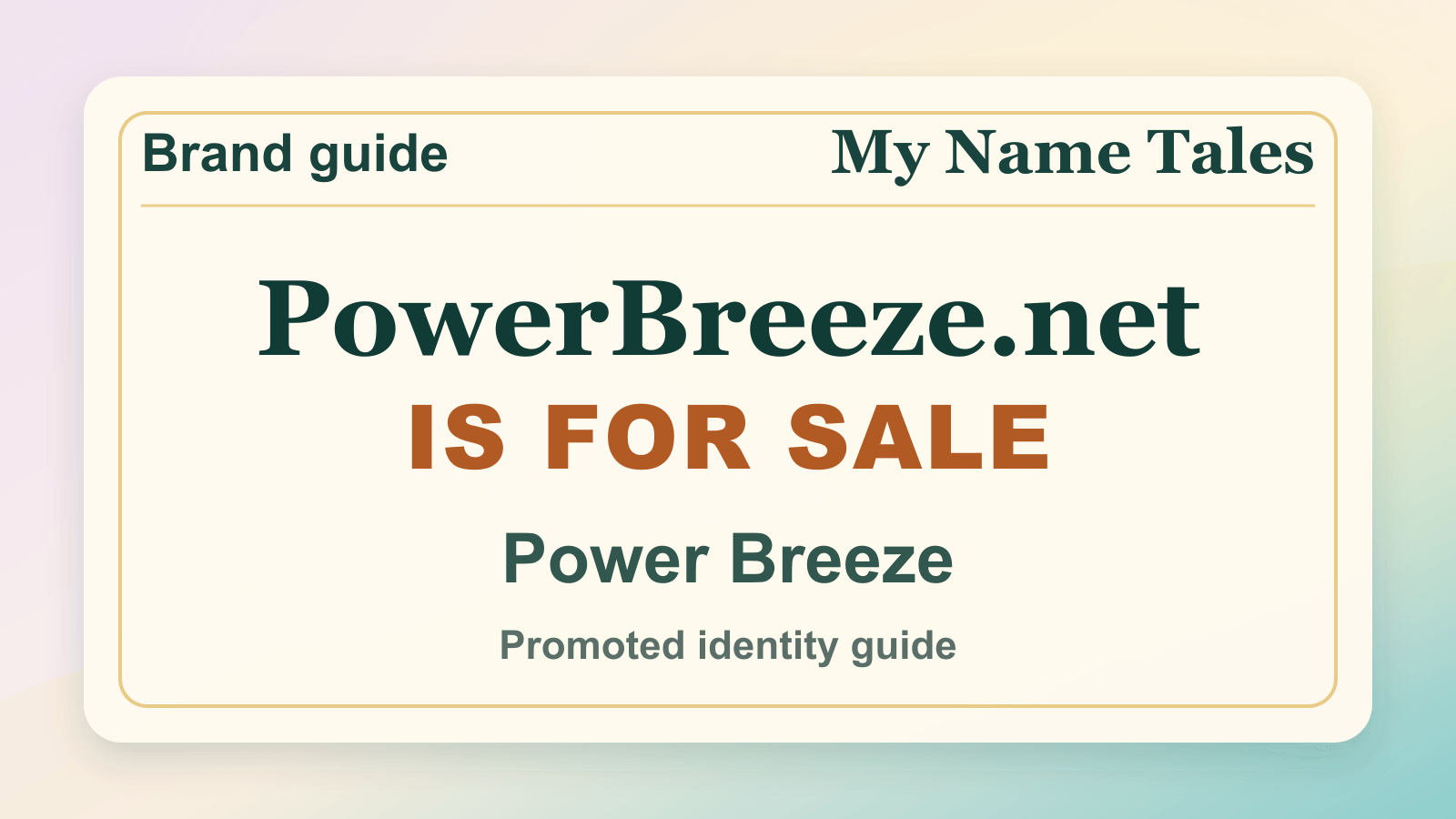 Power Breeze identity guide image — PowerBreeze.net is for sale