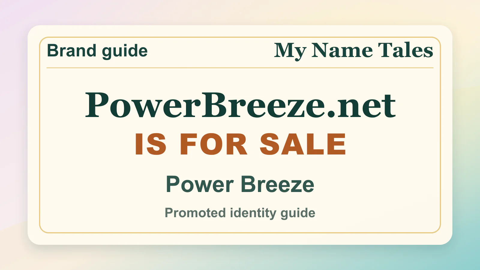 Power Breeze brandable domain guide thumbnail on My Name Tales