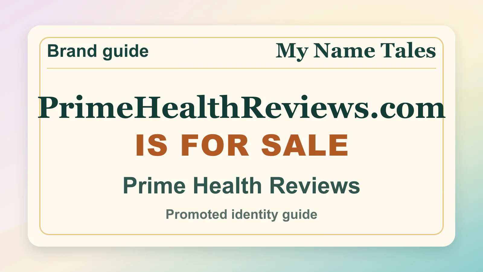 Prime Health Reviews brandable domain guide thumbnail on My Name Tales