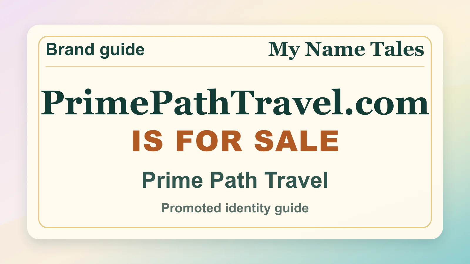 Prime Path Travel brandable domain guide thumbnail on My Name Tales