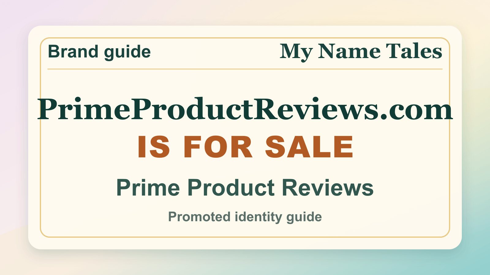Prime Product Reviews identity guide image — PrimeProductReviews.com is for sale