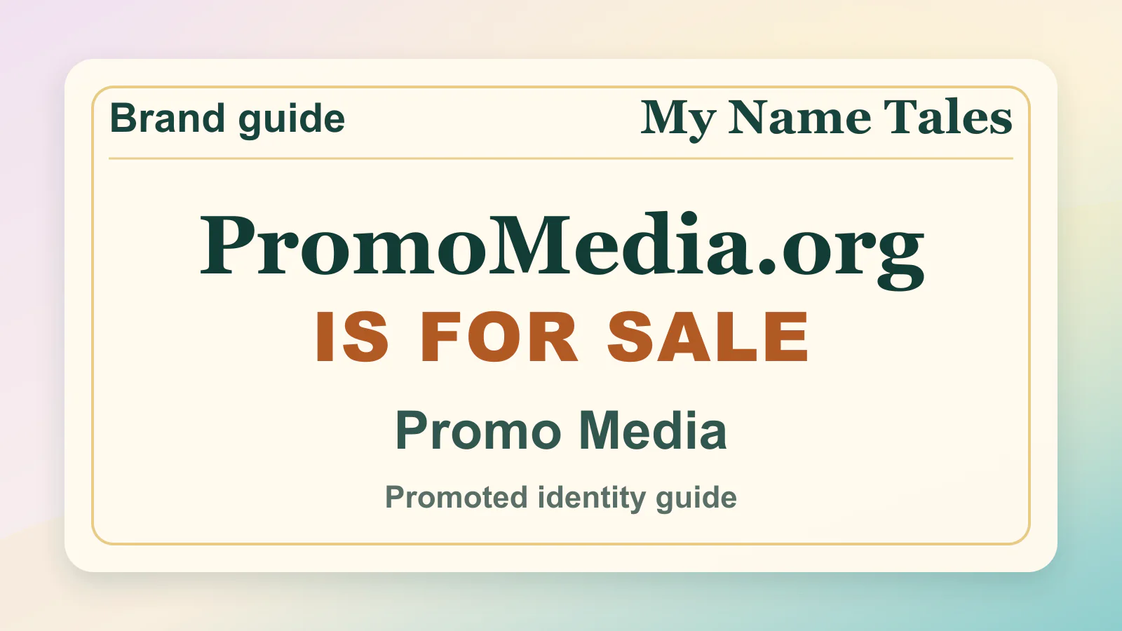 Promo Media brandable domain guide thumbnail on My Name Tales