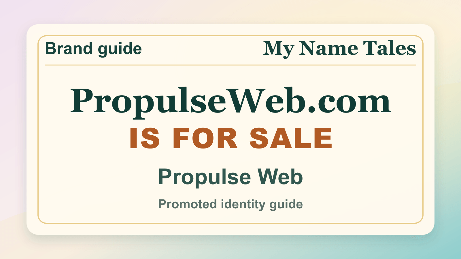 Propulse Web identity guide image — PropulseWeb.com is for sale