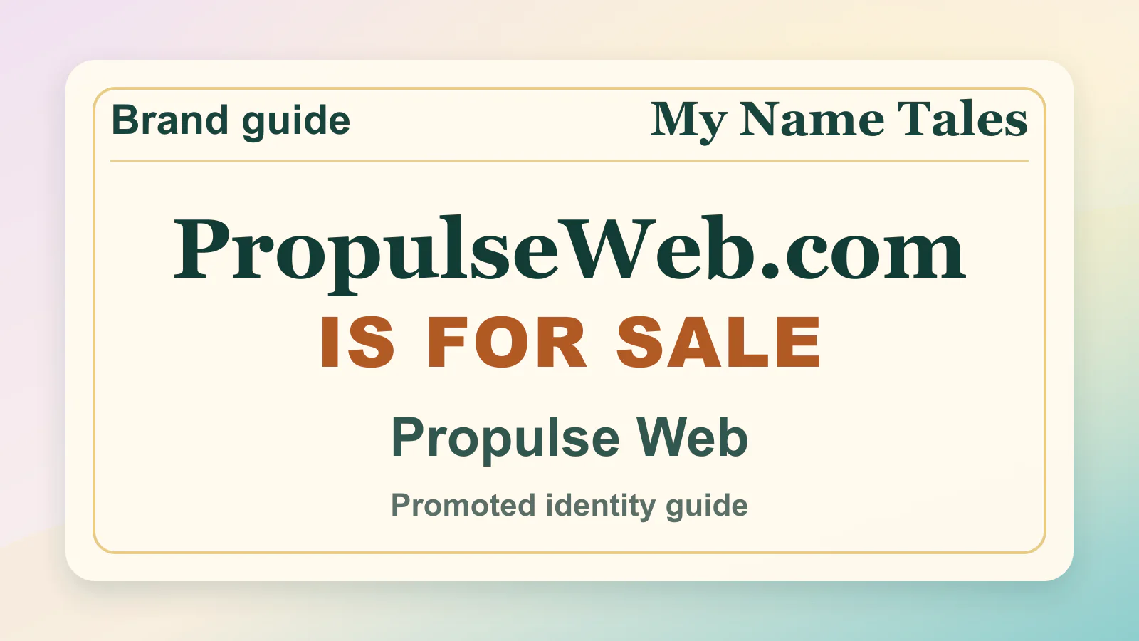 Propulse Web brandable domain guide thumbnail on My Name Tales