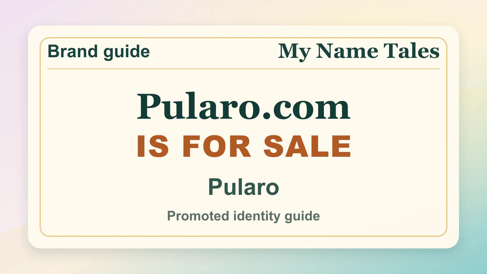 Pularo brandable domain guide thumbnail on My Name Tales
