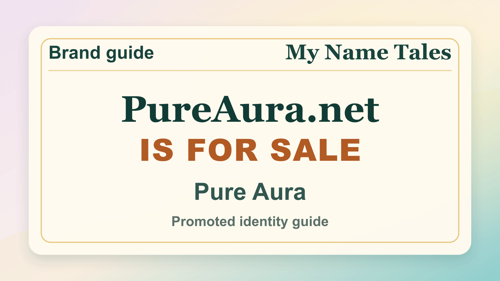 Pure Aura identity guide image — PureAura.net is for sale