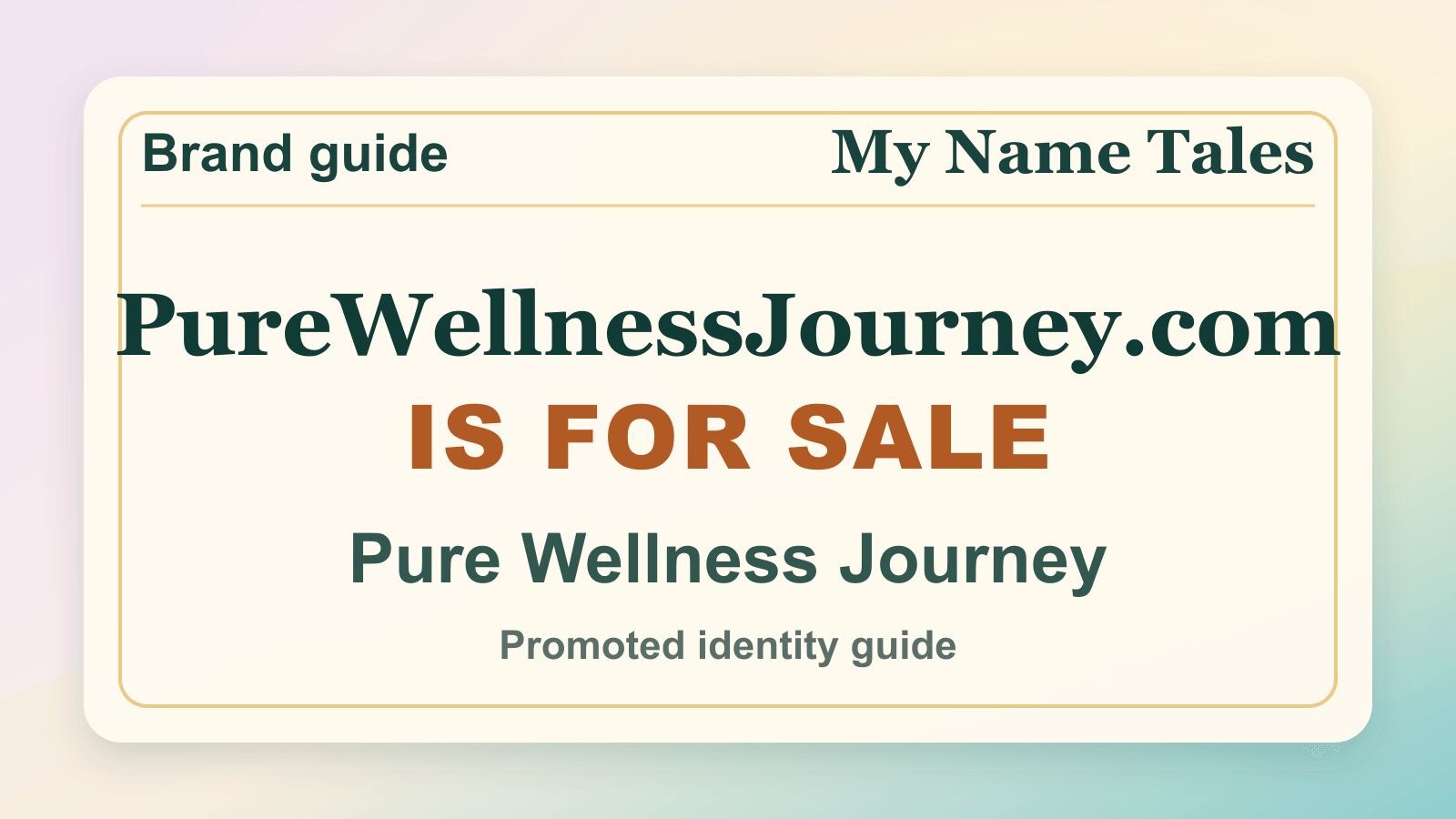 Pure Wellness Journey identity guide image — PureWellnessJourney.com is for sale