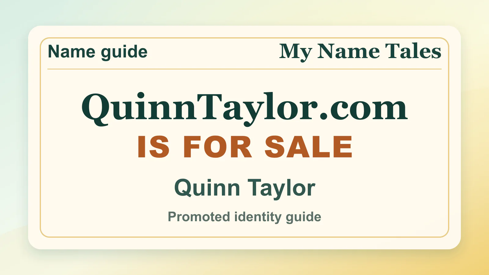 Quinn Taylor personal name guide thumbnail on My Name Tales