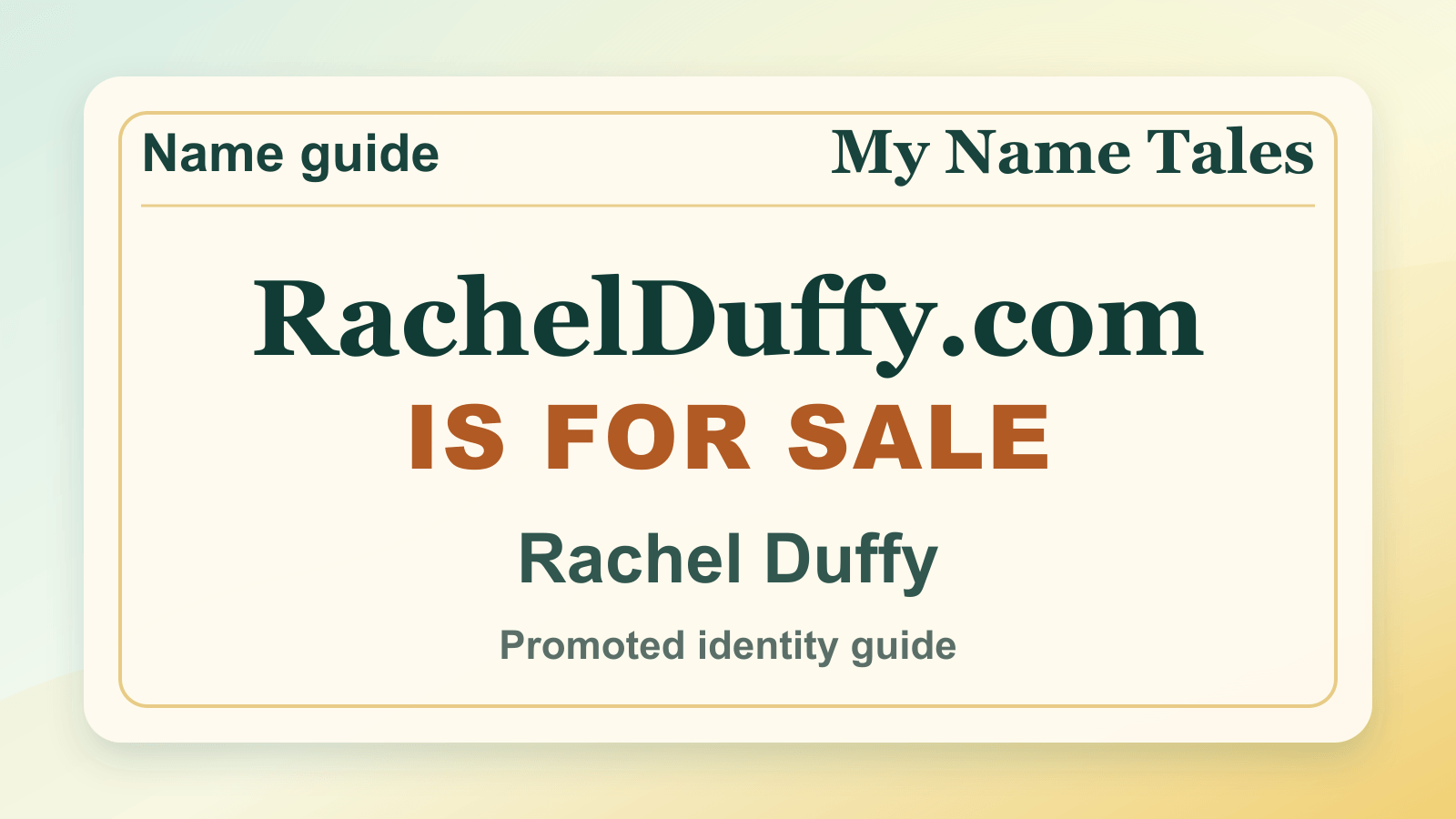 Rachel Duffy identity guide image — RachelDuffy.com is for sale