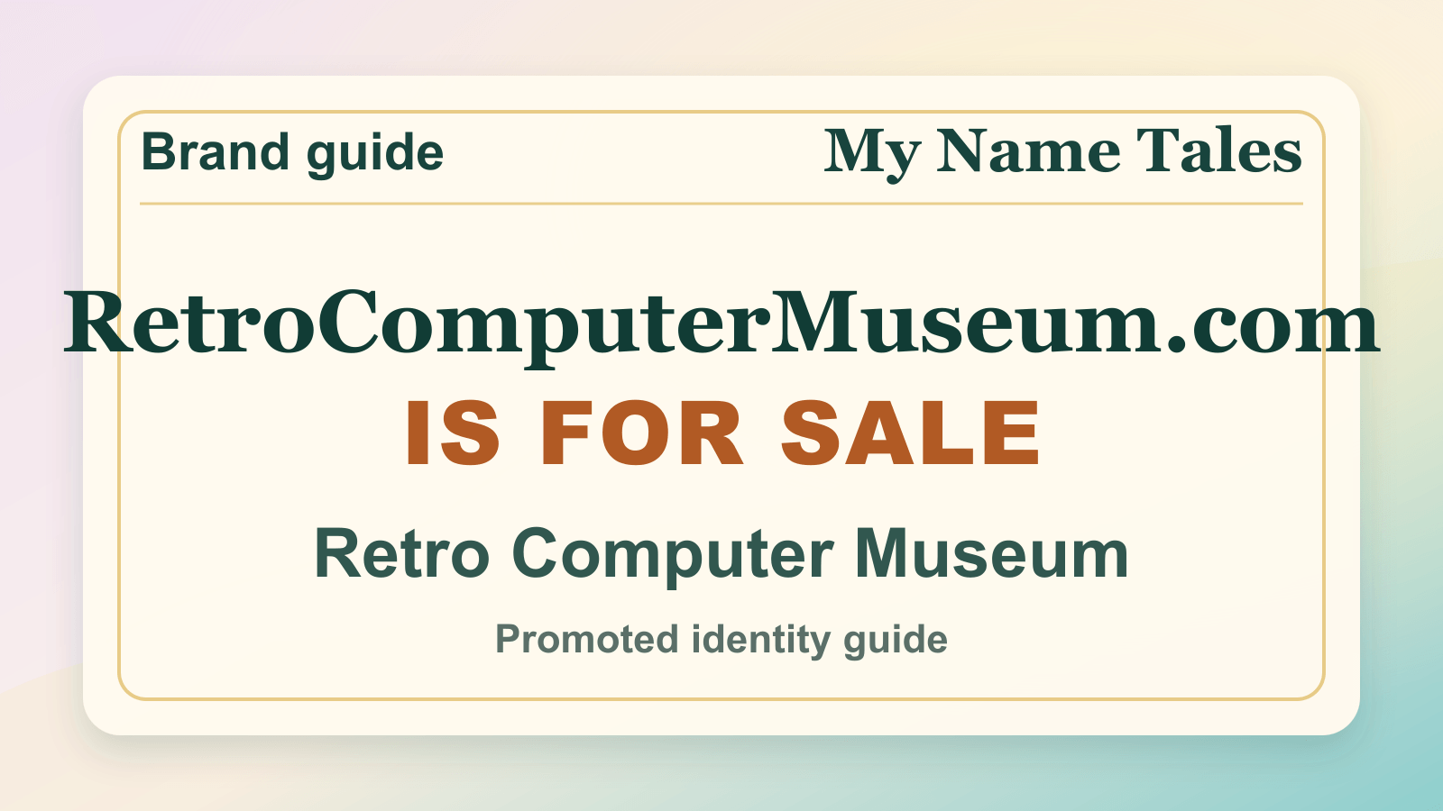 Retro Computer Museum identity guide image — RetroComputerMuseum.com is for sale