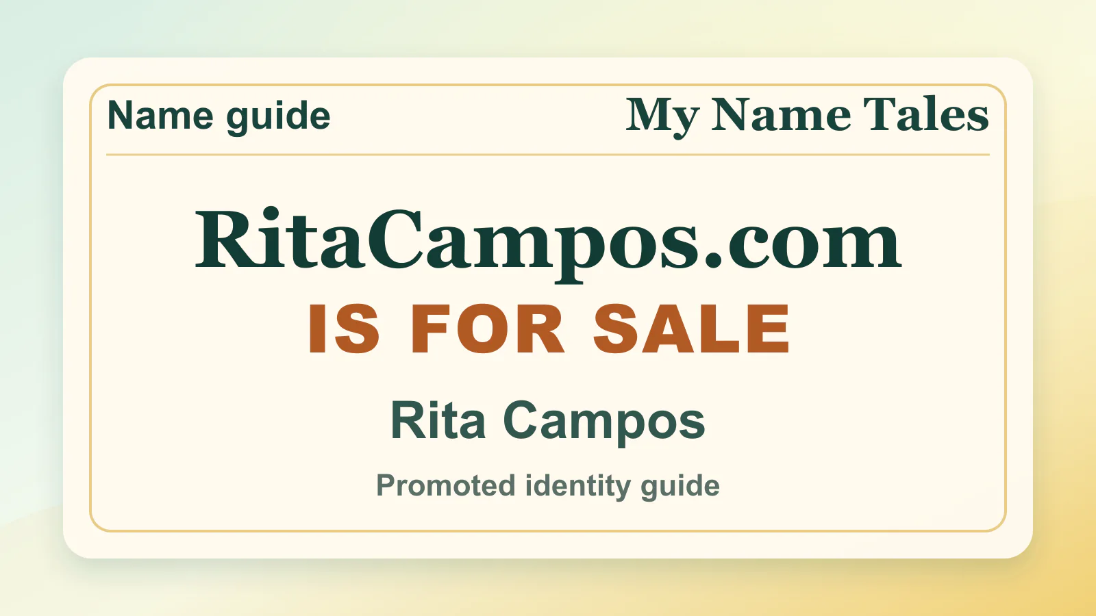 Rita Campos personal name guide thumbnail on My Name Tales