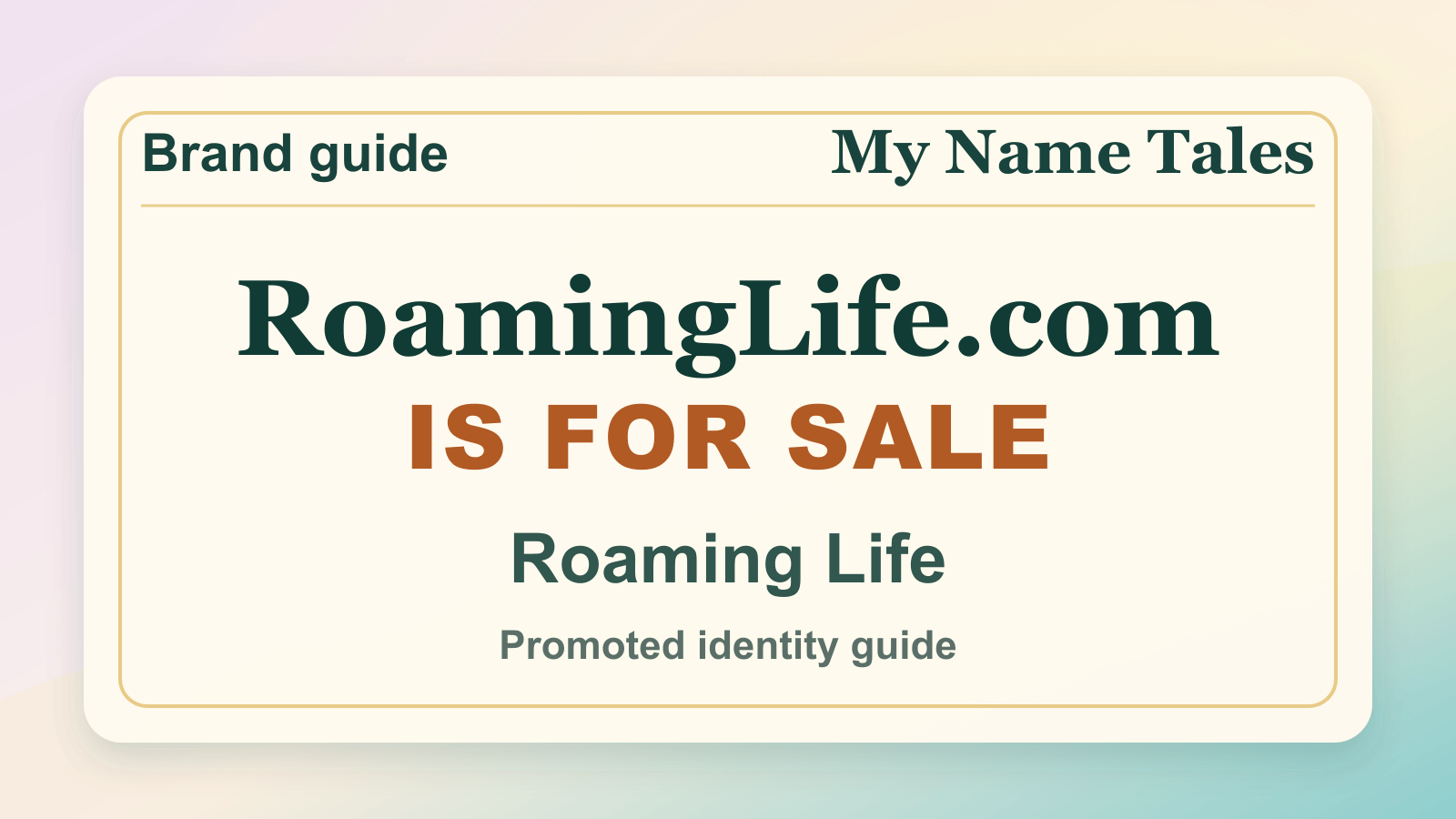 Roaming Life identity guide image — RoamingLife.com is for sale