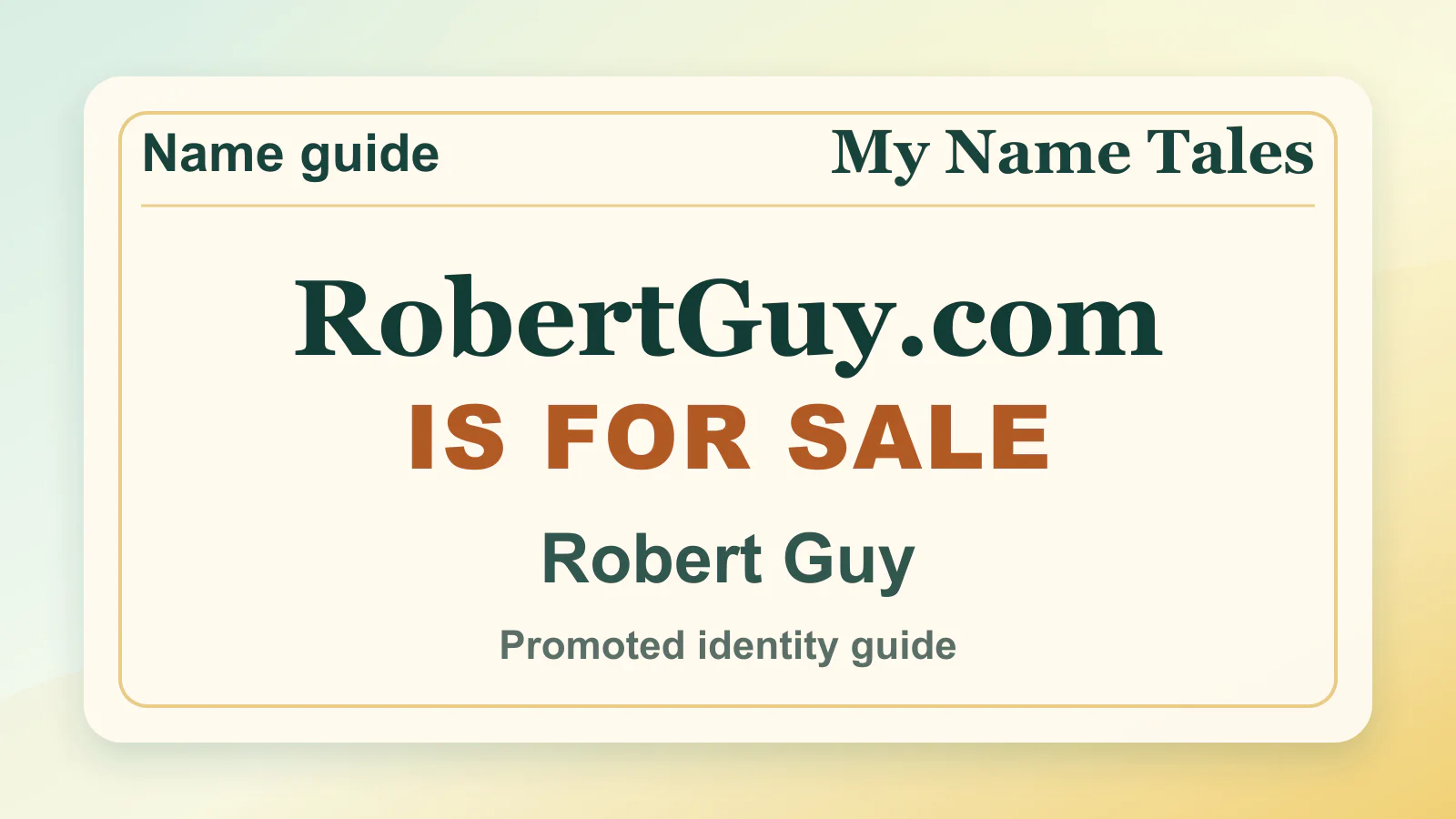 Robert Guy personal name guide thumbnail on My Name Tales