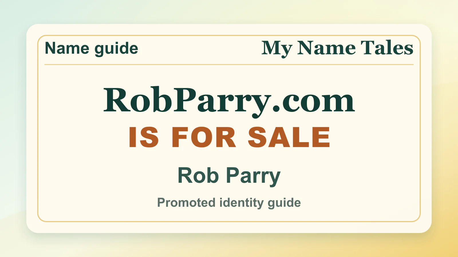 Rob Parry personal name guide thumbnail on My Name Tales