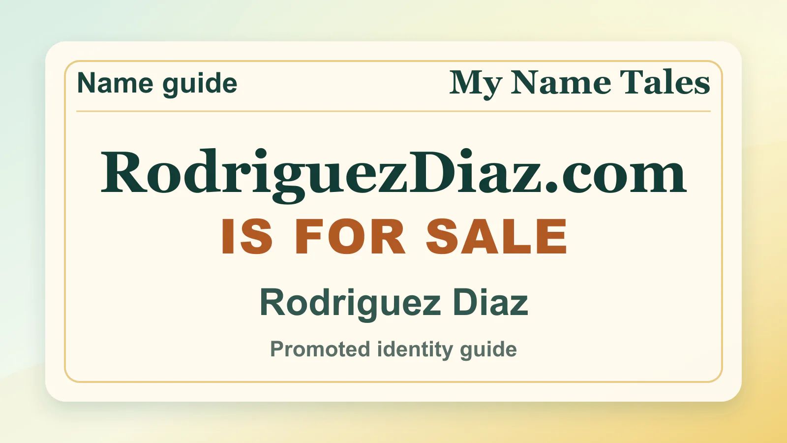 Rodriguez Diaz personal name guide thumbnail on My Name Tales