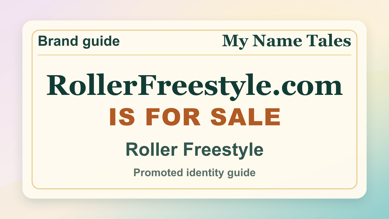 Roller Freestyle identity guide image — RollerFreestyle.com is for sale
