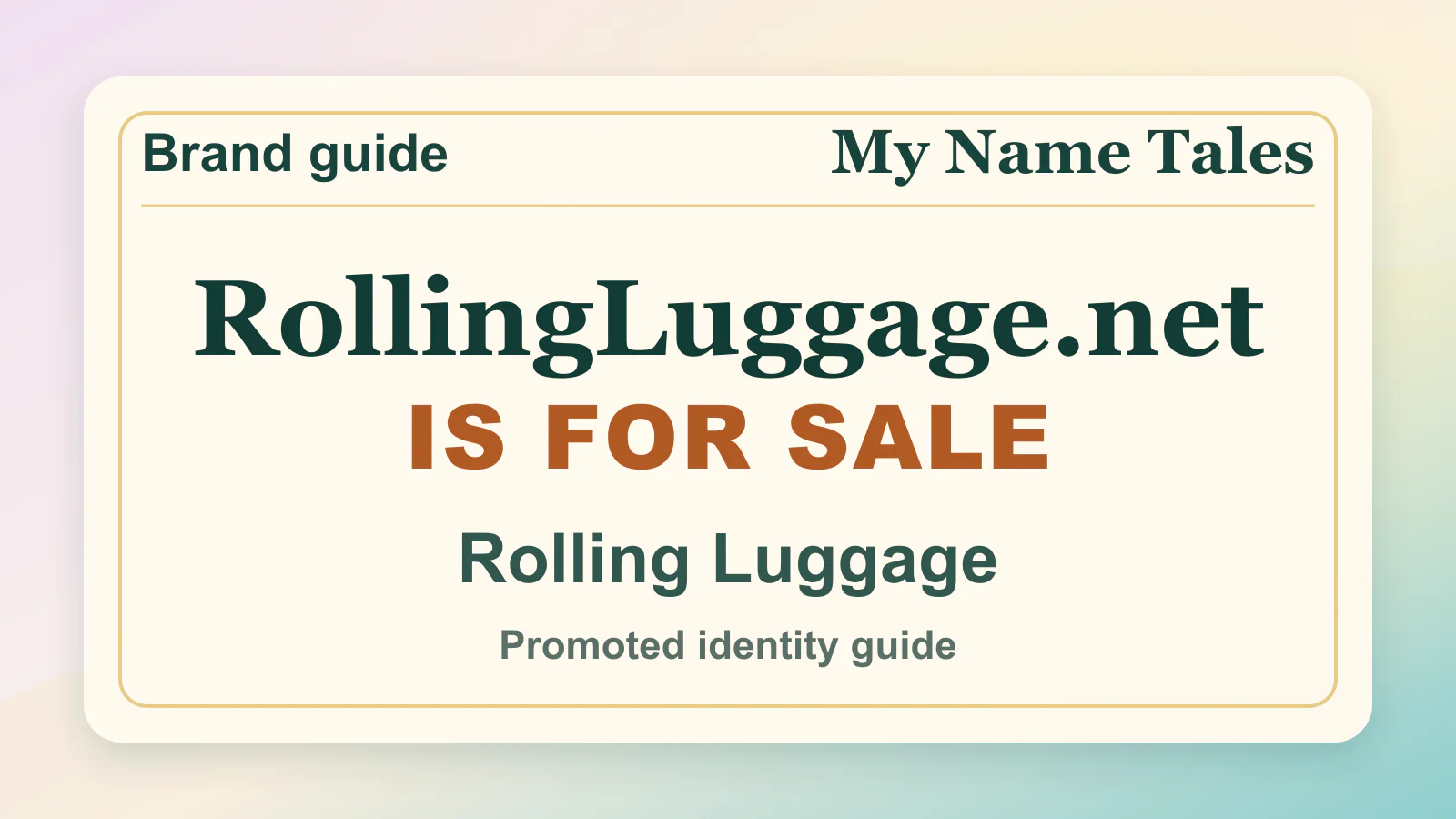 Rolling Luggage brandable domain guide thumbnail on My Name Tales