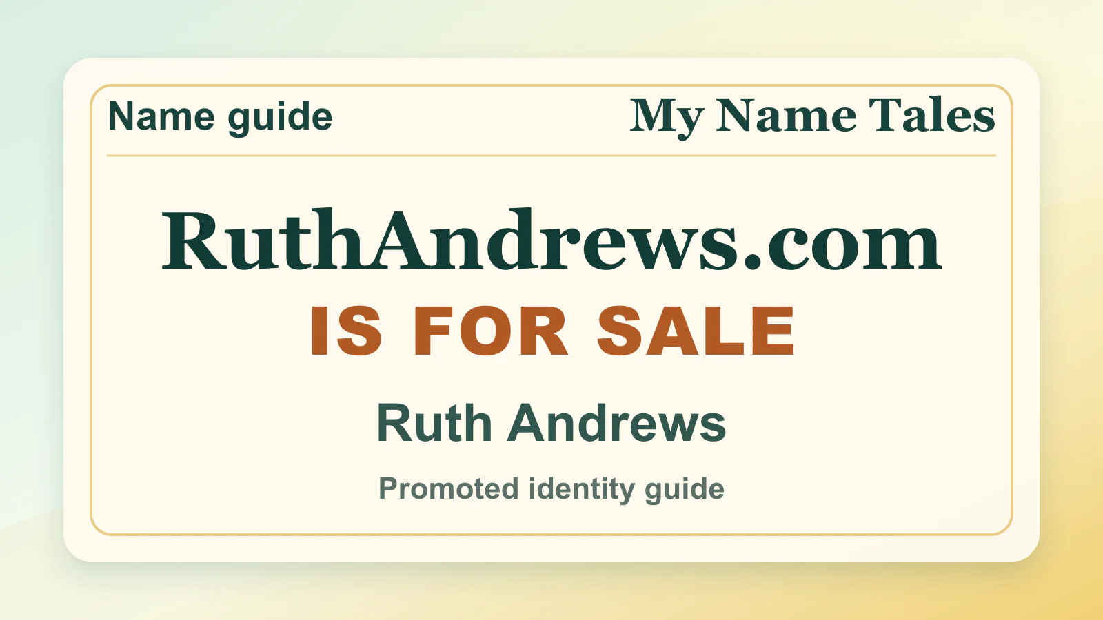 Ruth Andrews personal name guide thumbnail on My Name Tales