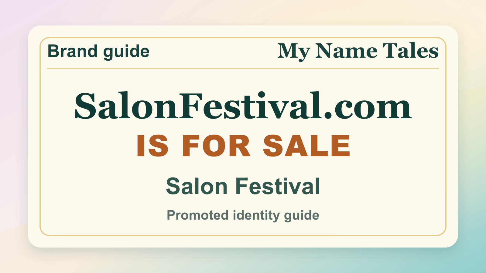 Salon Festival identity guide image — SalonFestival.com is for sale