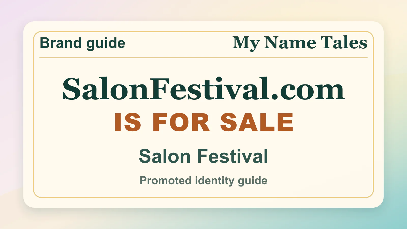 Salon Festival brandable domain guide thumbnail on My Name Tales