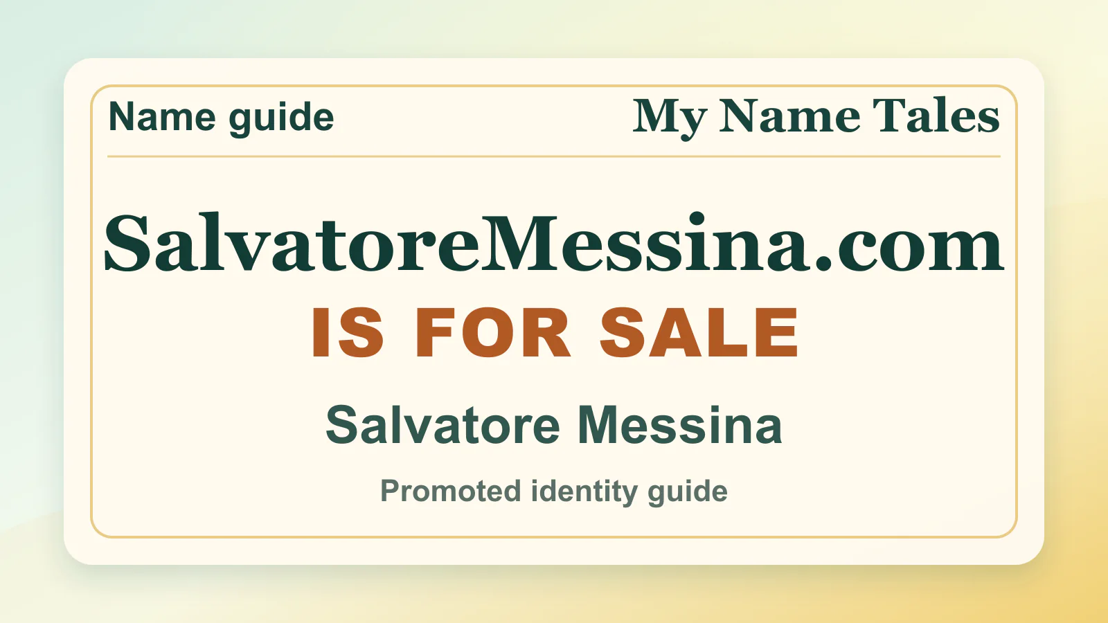 Salvatore Messina personal name guide thumbnail on My Name Tales