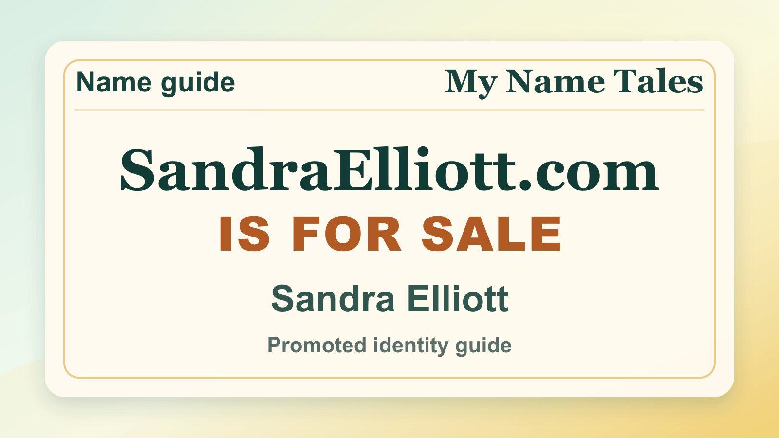 Sandra Elliott identity guide image — SandraElliott.com is for sale