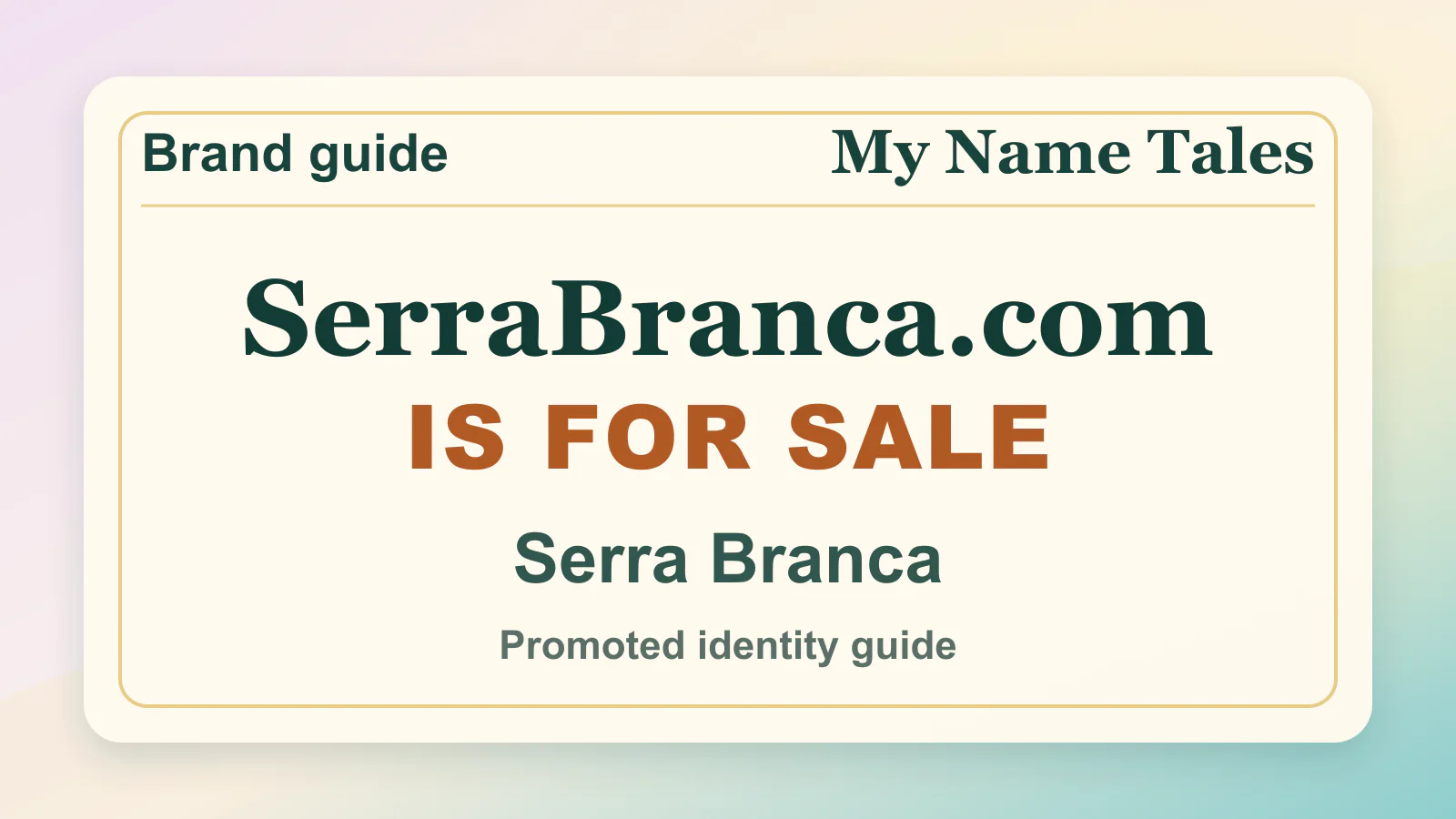 Serra Branca brandable domain guide thumbnail on My Name Tales