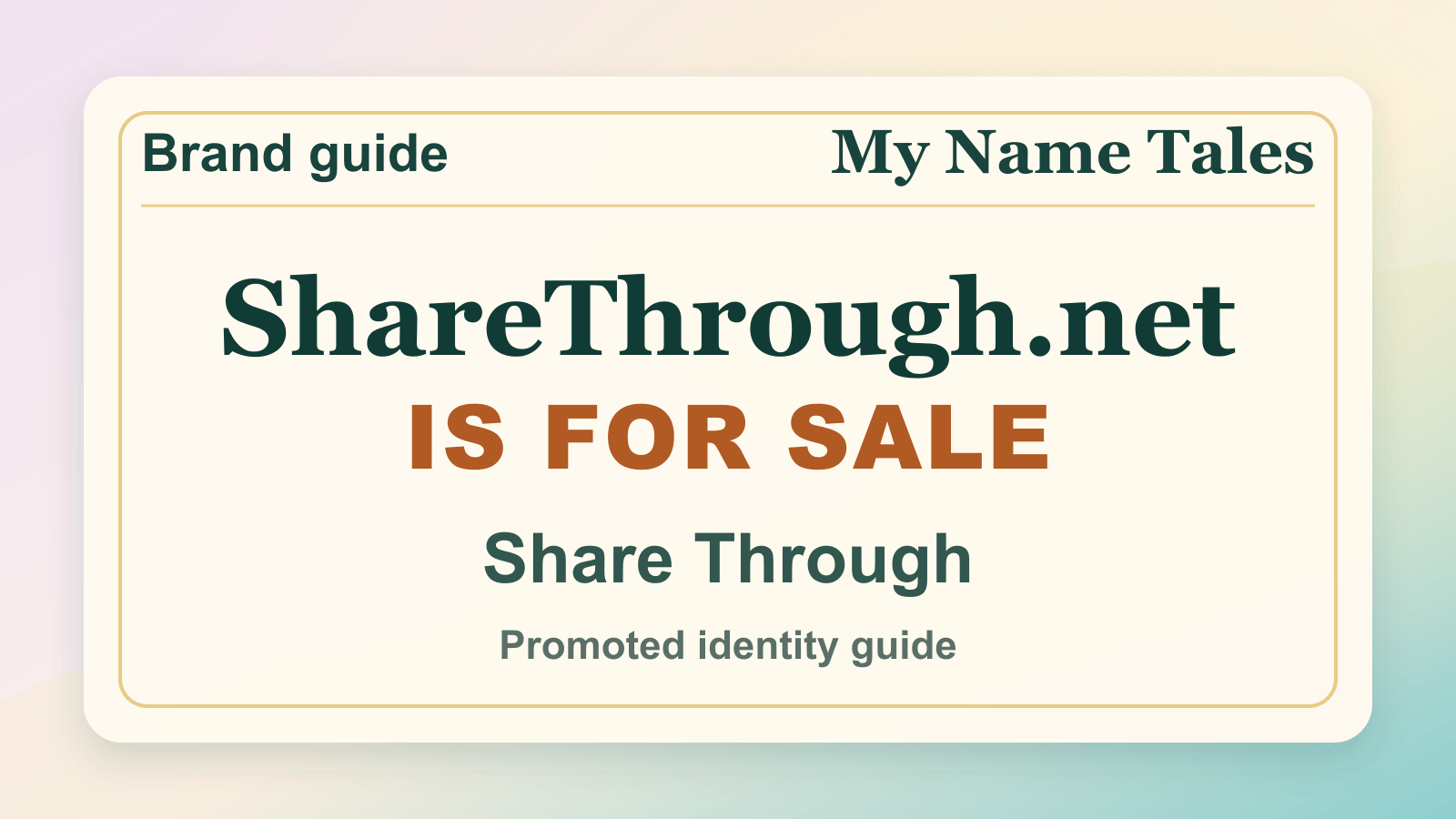Share Through identity guide image — ShareThrough.net is for sale