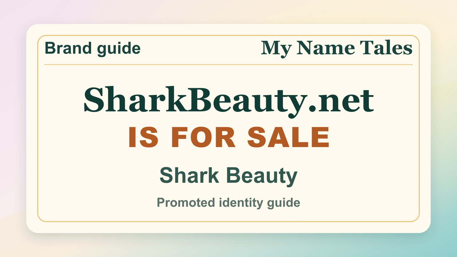 Shark Beauty identity guide image — SharkBeauty.net is for sale