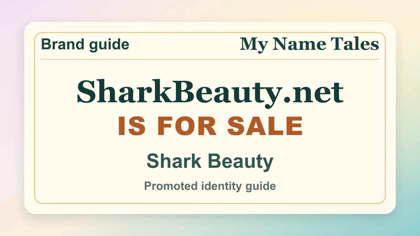 Shark Beauty brandable domain guide thumbnail on My Name Tales