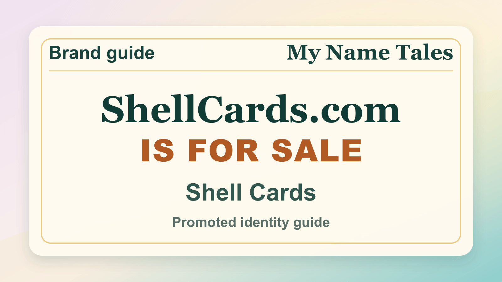 Shell Cards identity guide image — ShellCards.com is for sale