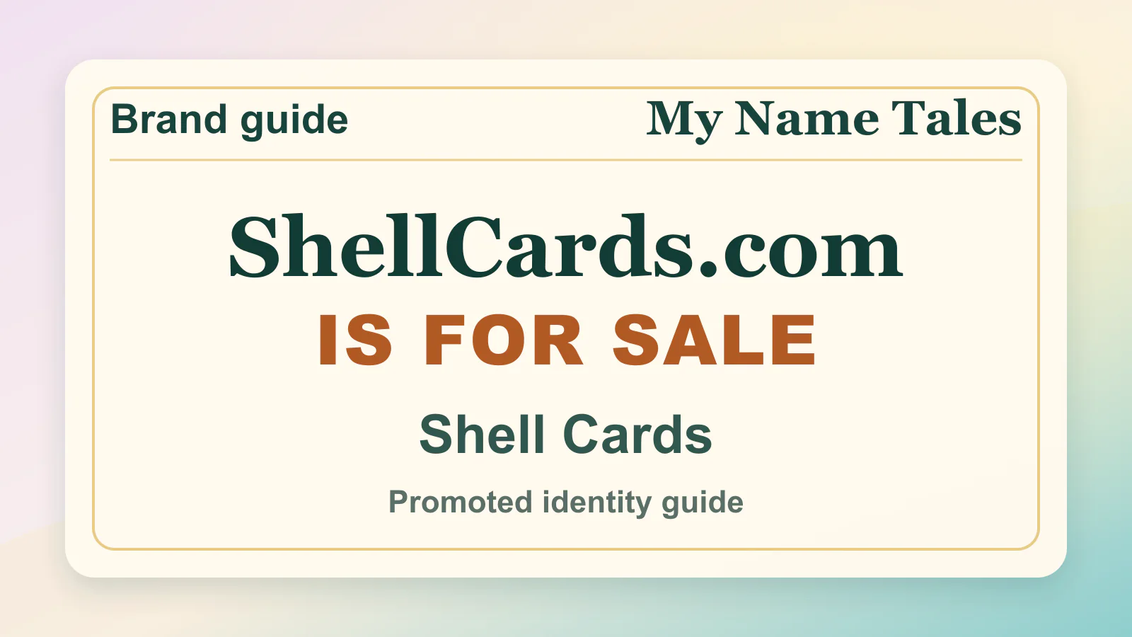 Shell Cards brandable domain guide thumbnail on My Name Tales
